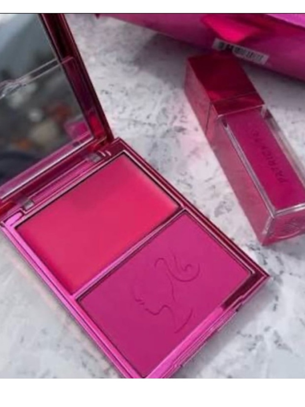 Patrick Ta x Barbie Pink Cream & Powder Blush Cheek Duo & Lipgloss Set BNIB